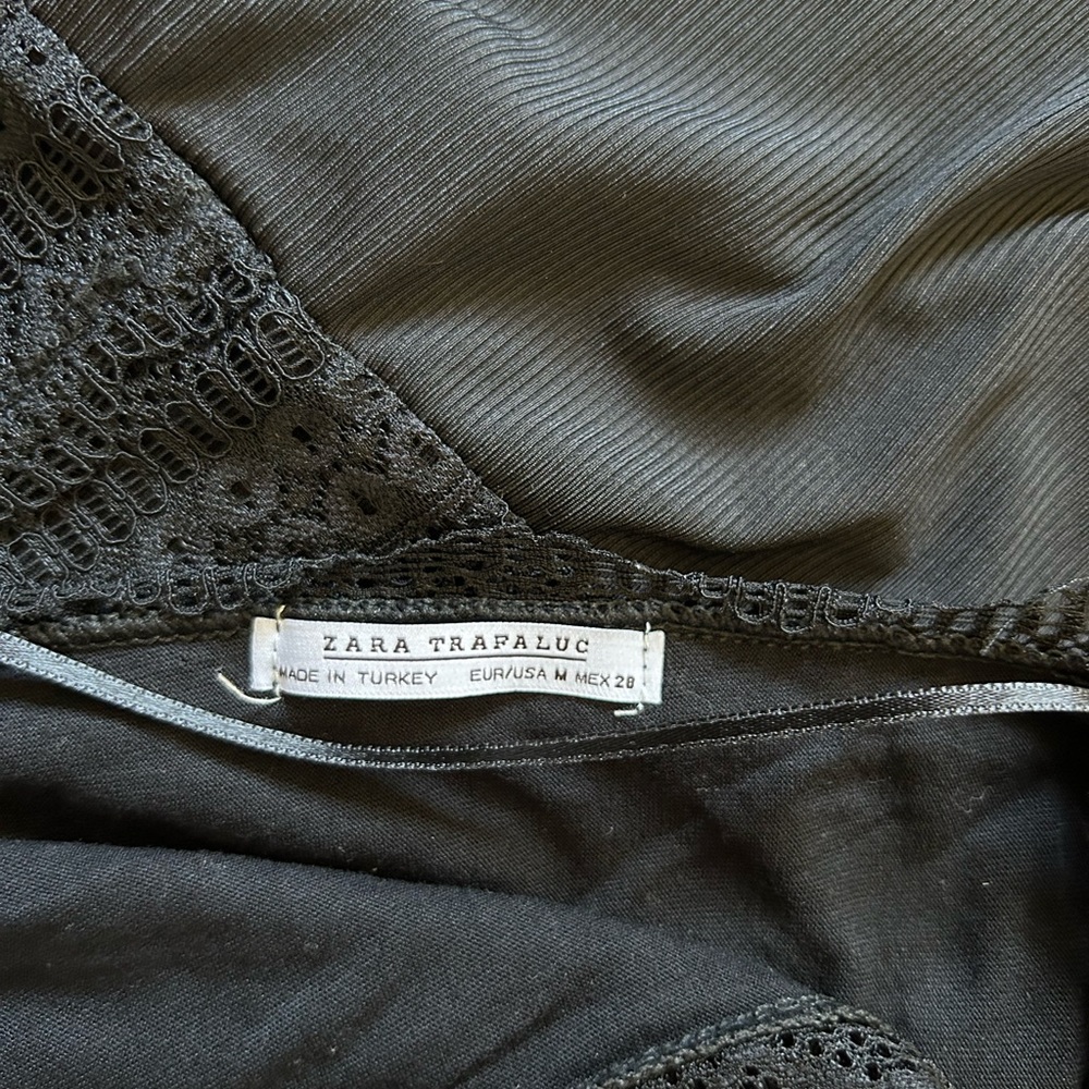 Zara Black Lace Bodysuit Size M - Picture 4 of 9